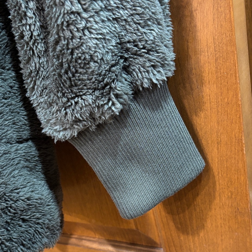 NWT Hem & Thread Olive Cozy Sherpa Sweater Jacket - Picture 10 of 11